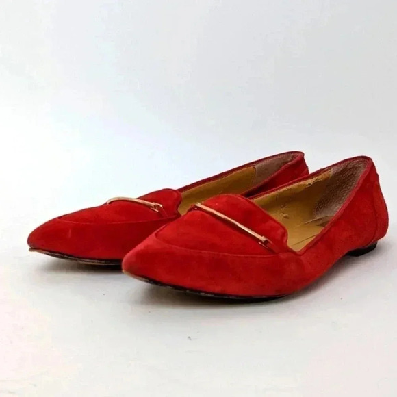 Dolce Vita Red Point Toe Sued Ballet Flats - 7 - Picture 5 of 11